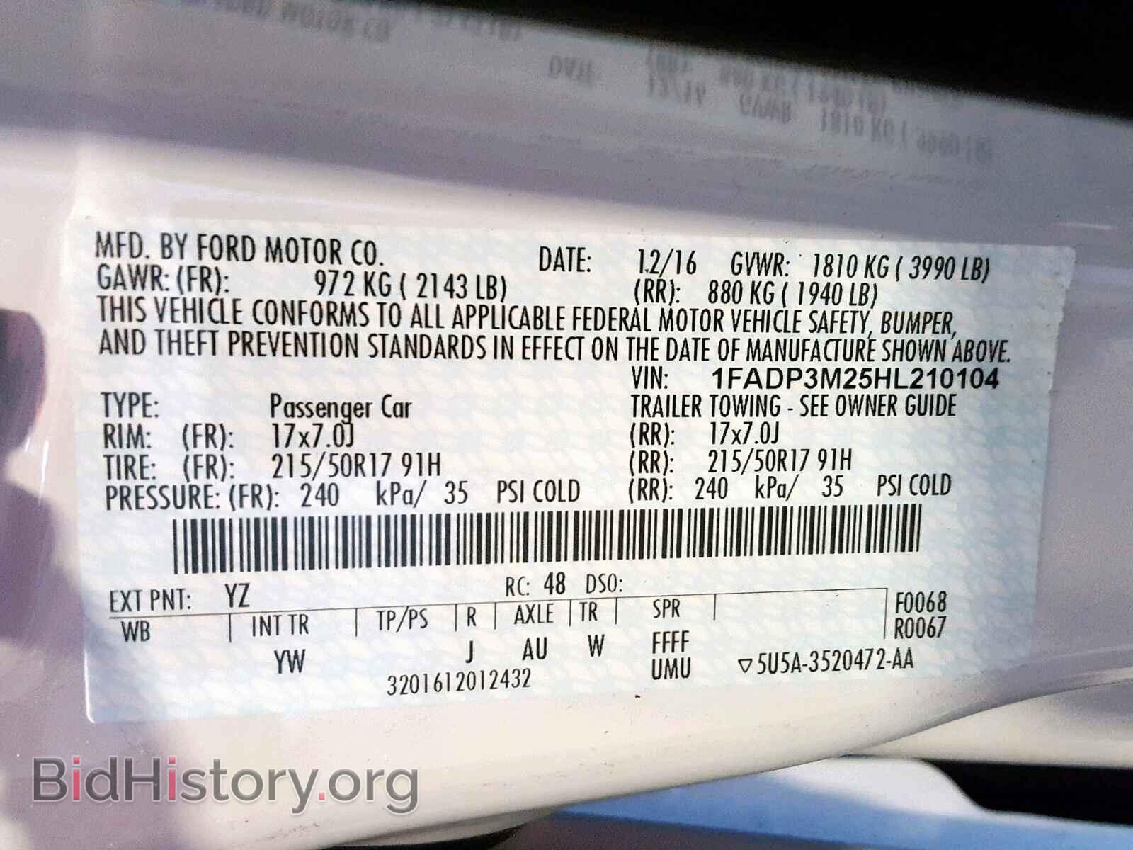2017 FORD FOCUS - VIN: 1FADP3M25HL210104 - Photo 10