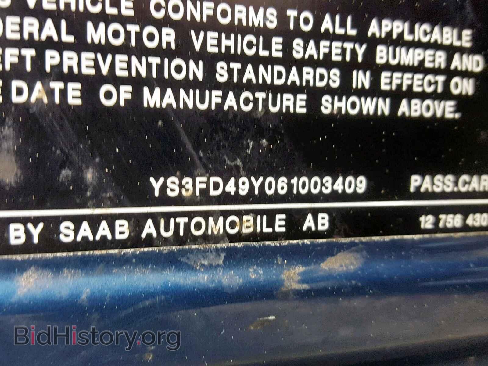 2006 SAAB 9-3 - VIN: YS3FD49Y061003409 - Фото 10