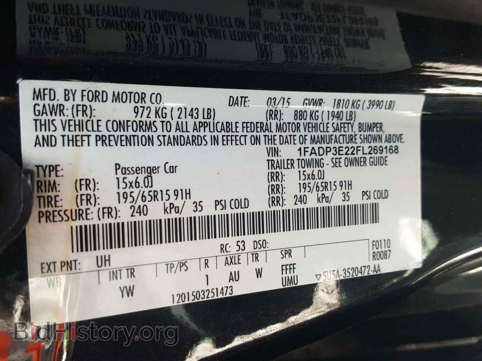 2015 FORD FOCUS - VIN: 1FADP3E22FL269168 - Photo 10