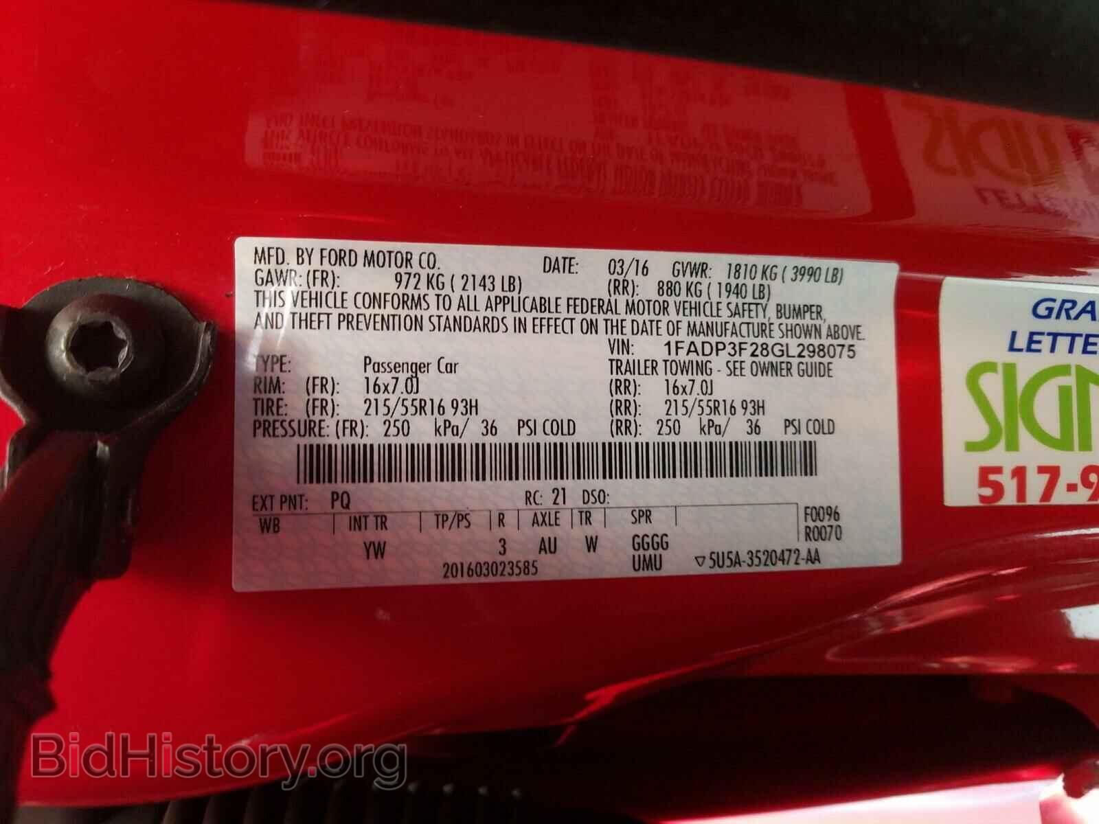 2016 FORD FOCUS - VIN: 1FADP3F28GL298075 - Фото 10