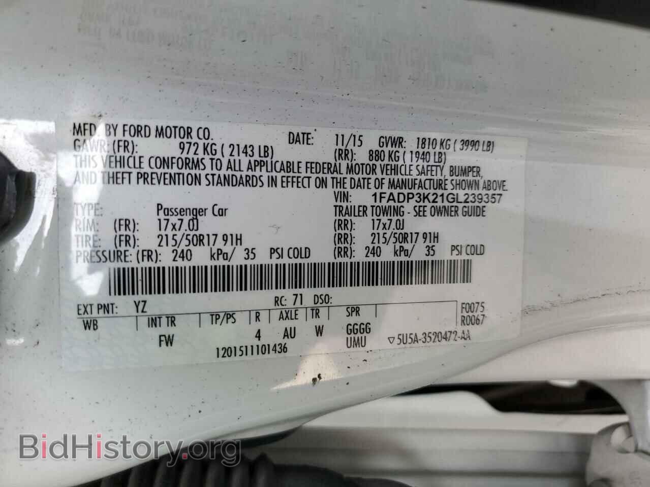 2016 FORD FOCUS - VIN: 1FADP3K21GL239357 - Photo 12