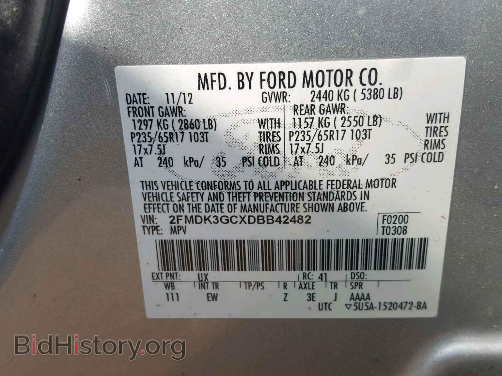 2013 FORD EDGE - VIN: 2FMDK3GCXDBB42482 - Фото 10