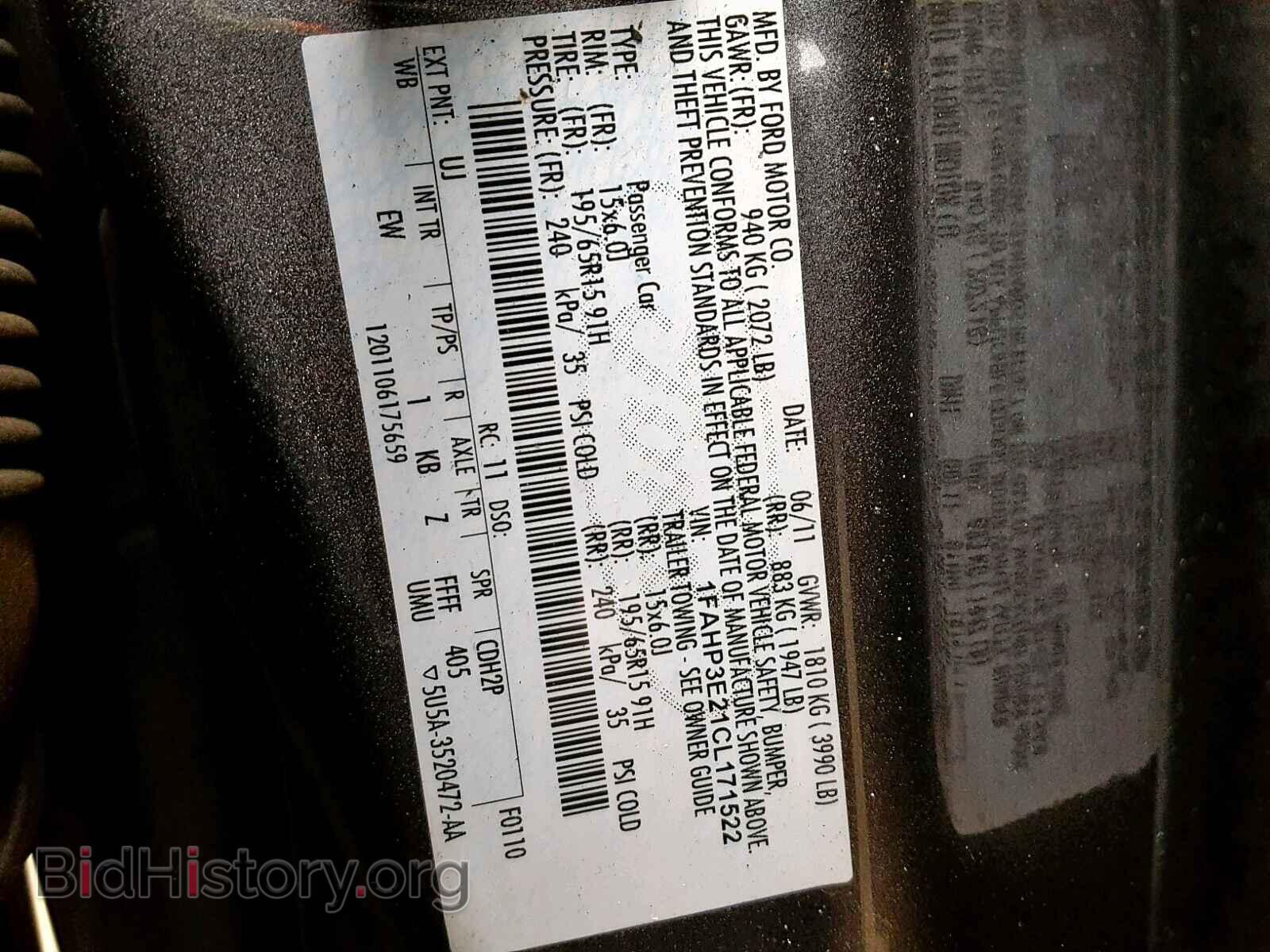 2012 FORD FOCUS - VIN: 1FAHP3E21CL171522 - Photo 10