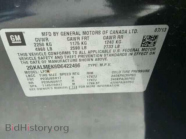 2013 GMC TERRAIN - VIN: 2GKALMEK6D6422496 - Photo 10