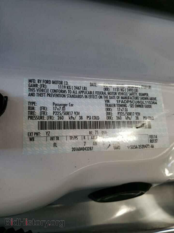 2016 FORD CMAX - VIN: 1FADP5CU6GL110364 - Фото 10
