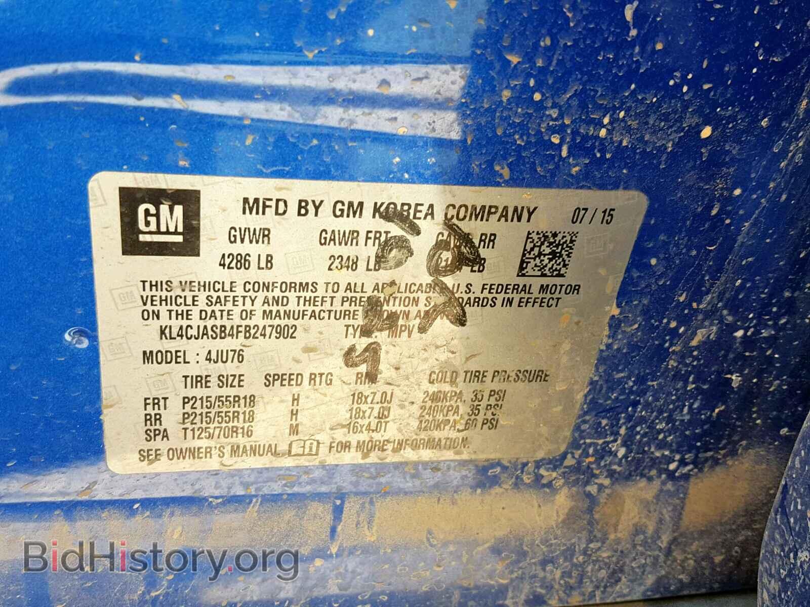 2015 BUICK ENCORE - VIN: KL4CJASB4FB247902 - Photo 10