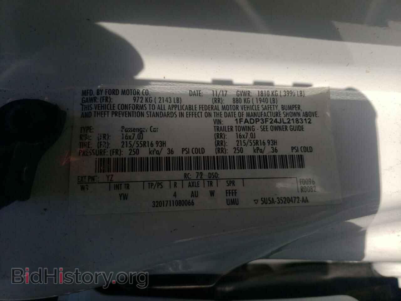 2018 FORD FOCUS - VIN: 1FADP3F24JL218312 - Фото 10