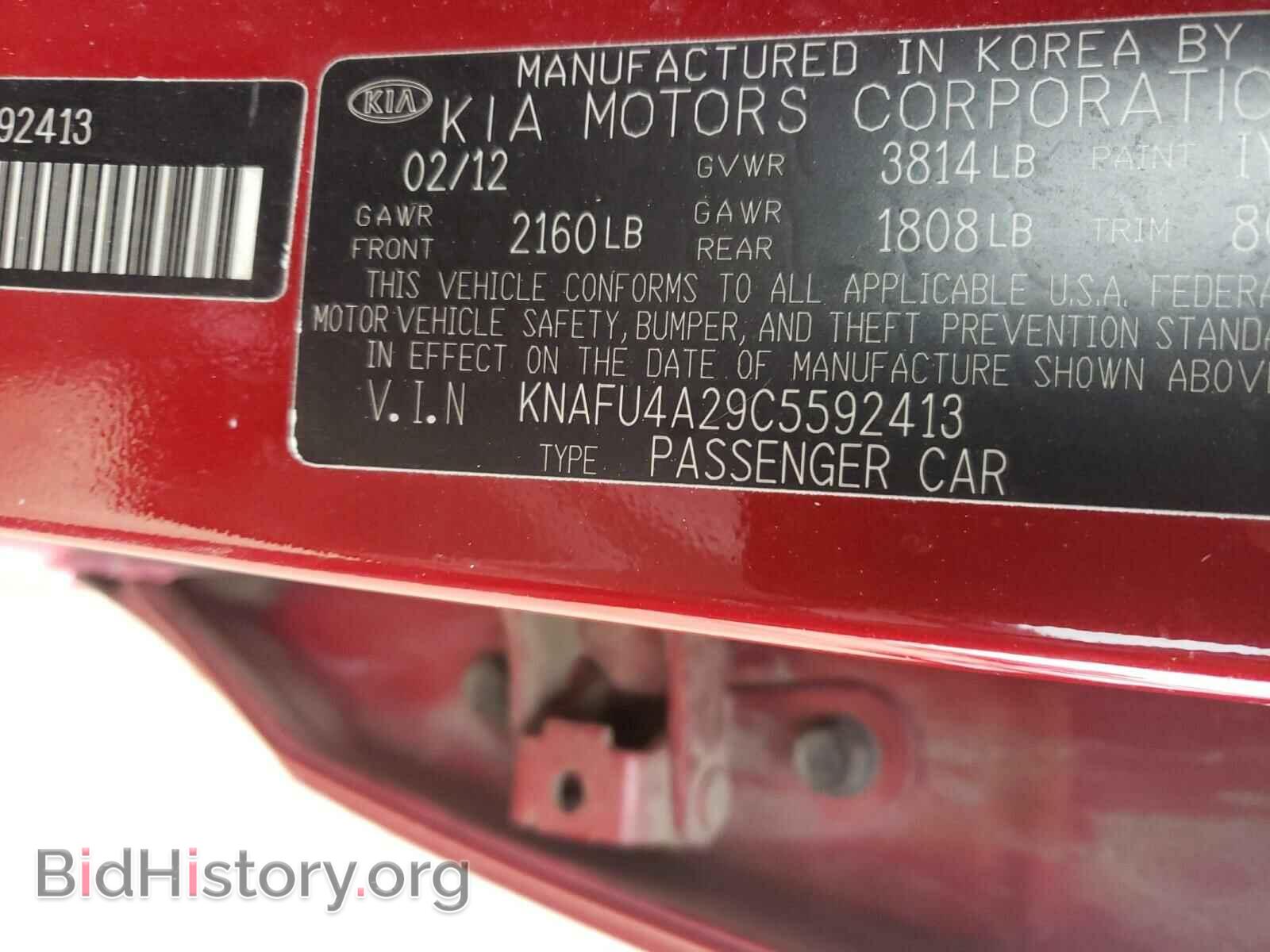 2012 KIA FORTE - VIN: KNAFU4A29C5592413 - Фото 10