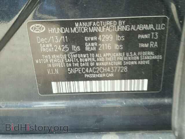 2012 HYUNDAI SONATA - VIN: 5NPEC4AC2CH437728 - Фото 10