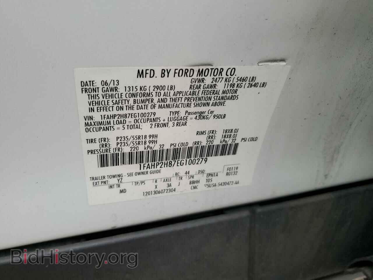 2014 FORD TAURUS - VIN: 1FAHP2H87EG100279 - Photo 12