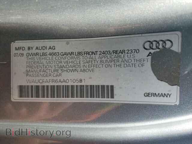 2010 AUDI A5 - VIN: WAUCFAFR6AA010581 - Фото 10
