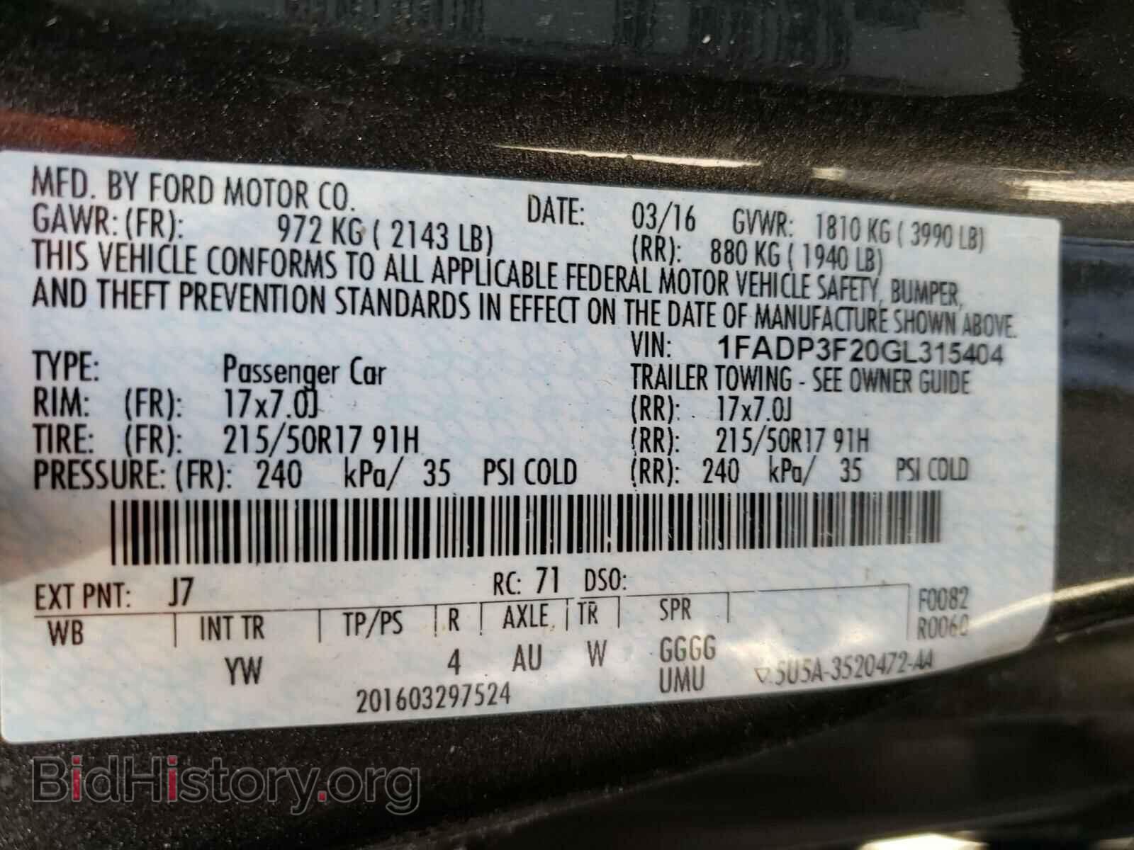 2016 FORD FOCUS - VIN: 1FADP3F20GL315404 - Photo 10
