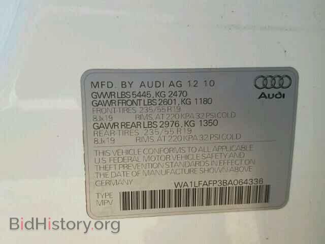 2011 AUDI Q5 - VIN: WA1LFAFP3BA064336 - Фото 10