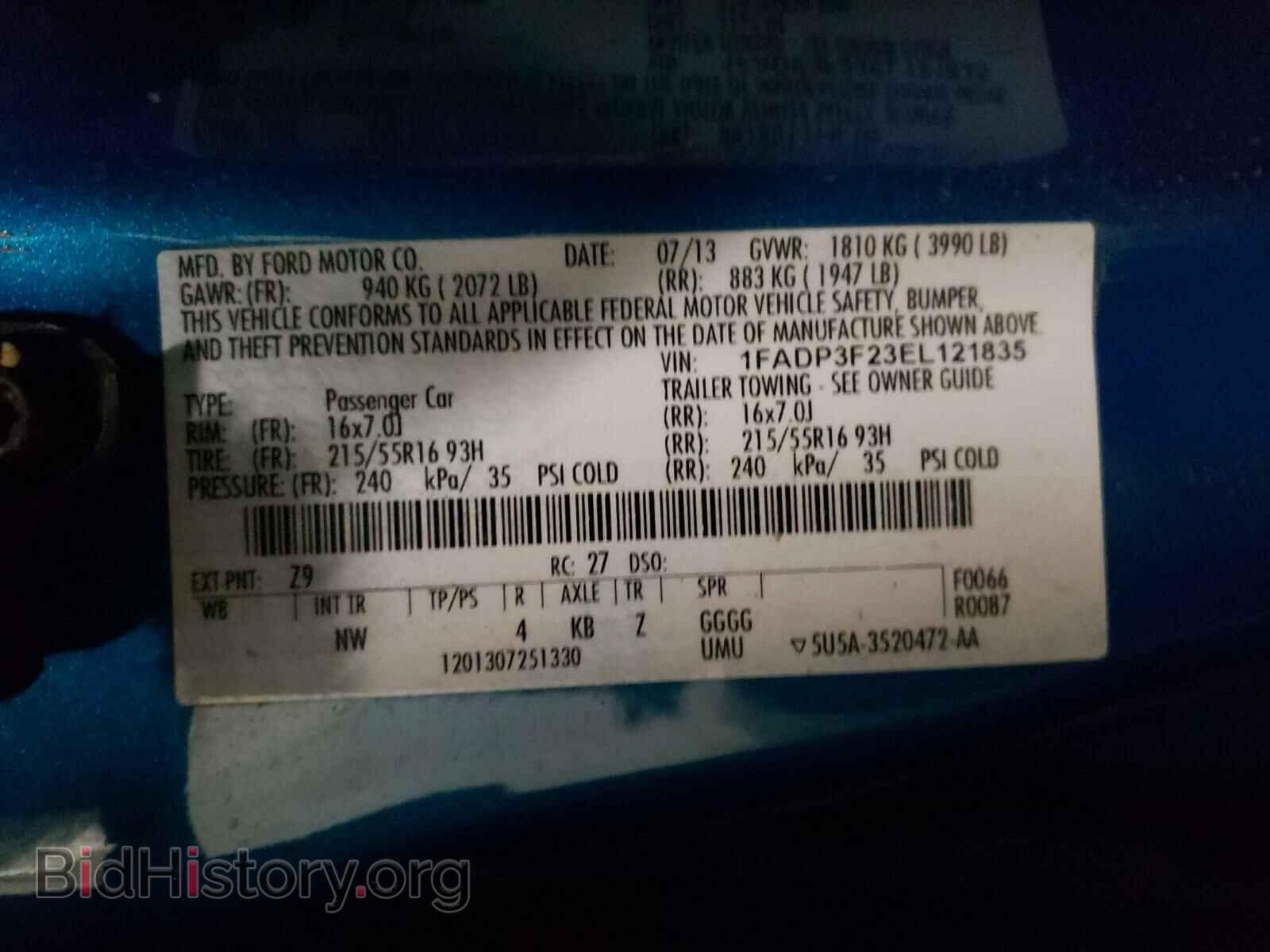 2014 FORD FOCUS - VIN: 1FADP3F23EL121835 - Photo 10