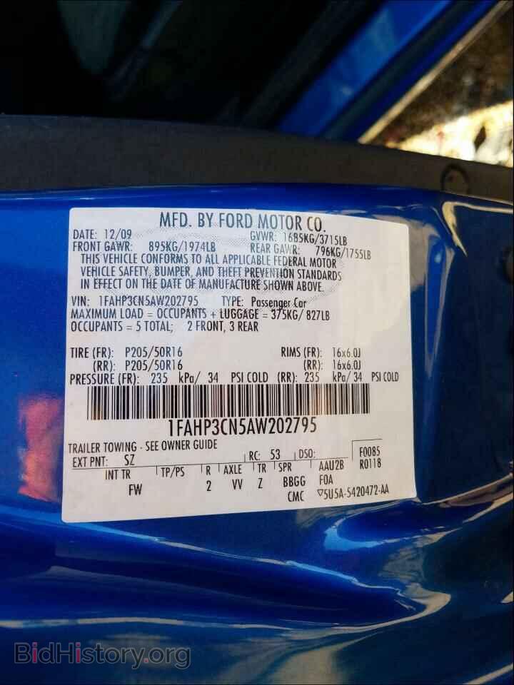 2010 FORD FOCUS - VIN: 1FAHP3CN5AW202795 - Фото 10