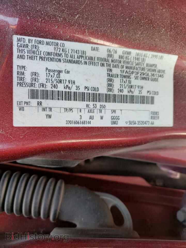 2016 FORD FOCUS - VIN: 1FADP3F29GL361345 - Фото 10