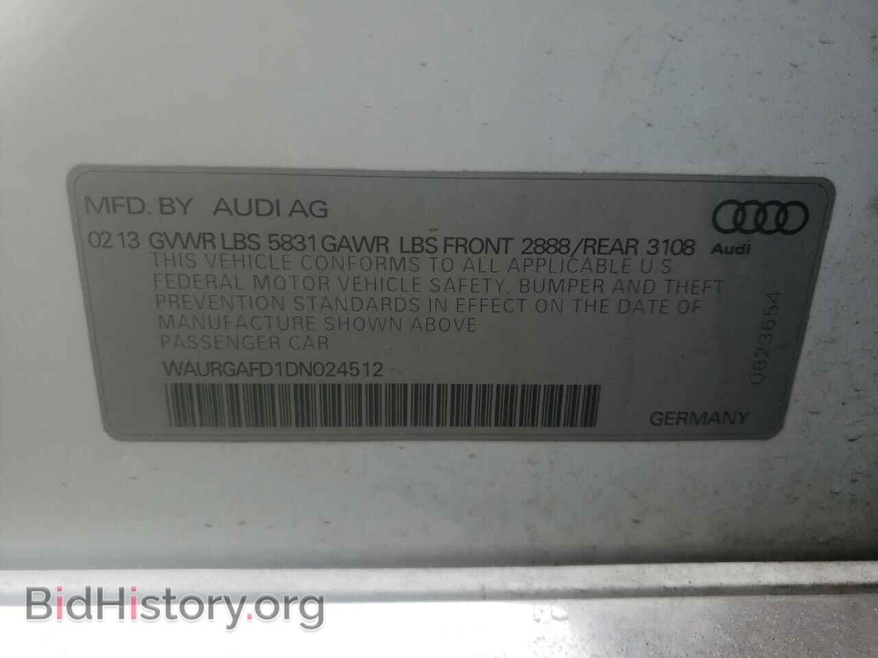 2013 AUDI A8 - VIN: WAURGAFD1DN024512 - Фото 10