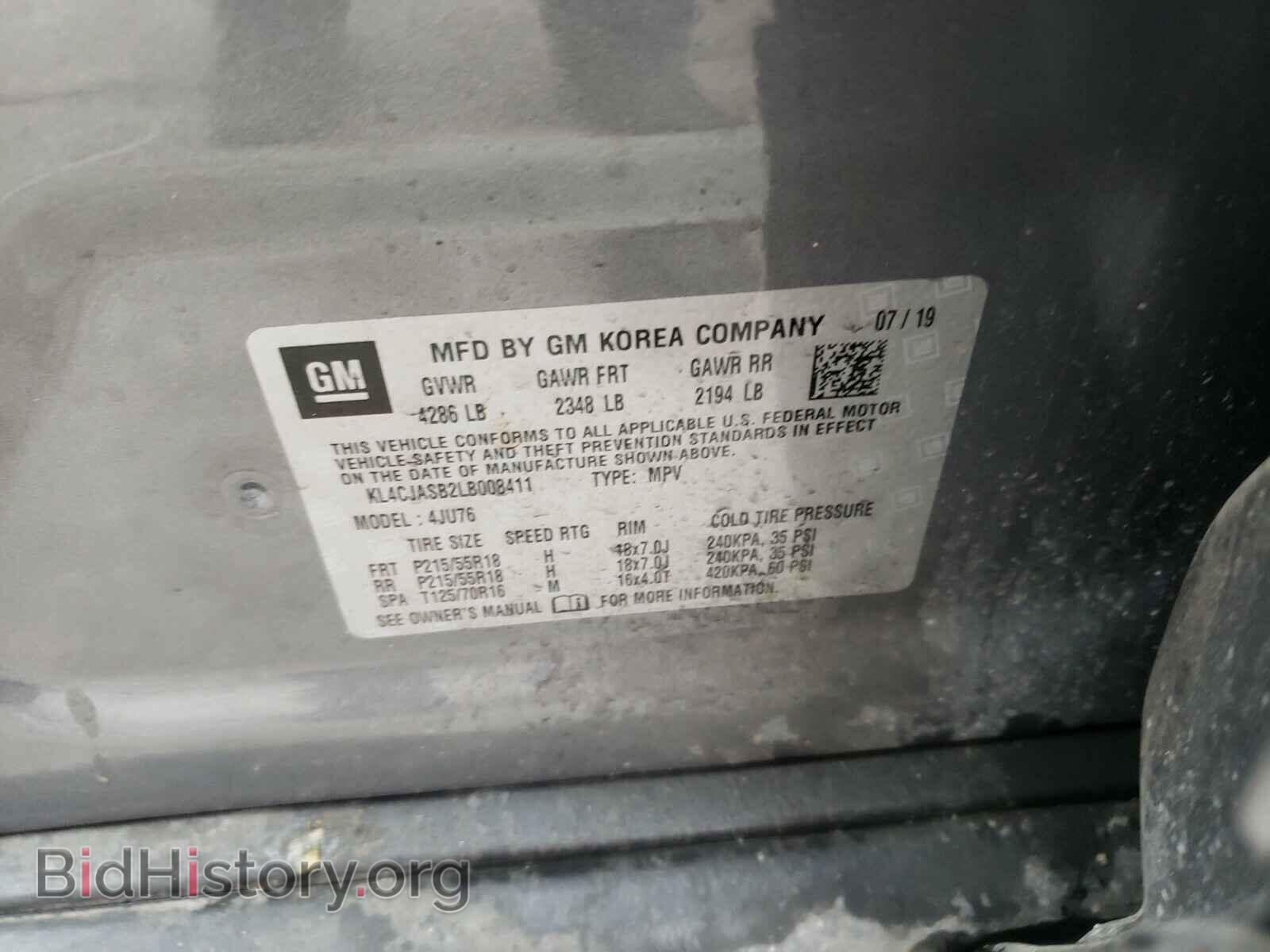 2020 BUICK ENCORE - VIN: KL4CJASB2LB008411 - Фото 10