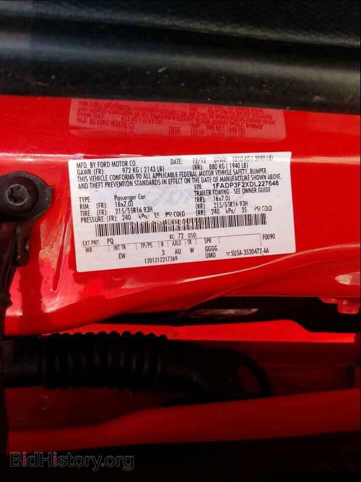 2013 FORD FOCUS - VIN: 1FADP3F2XDL227648 - Фото 10