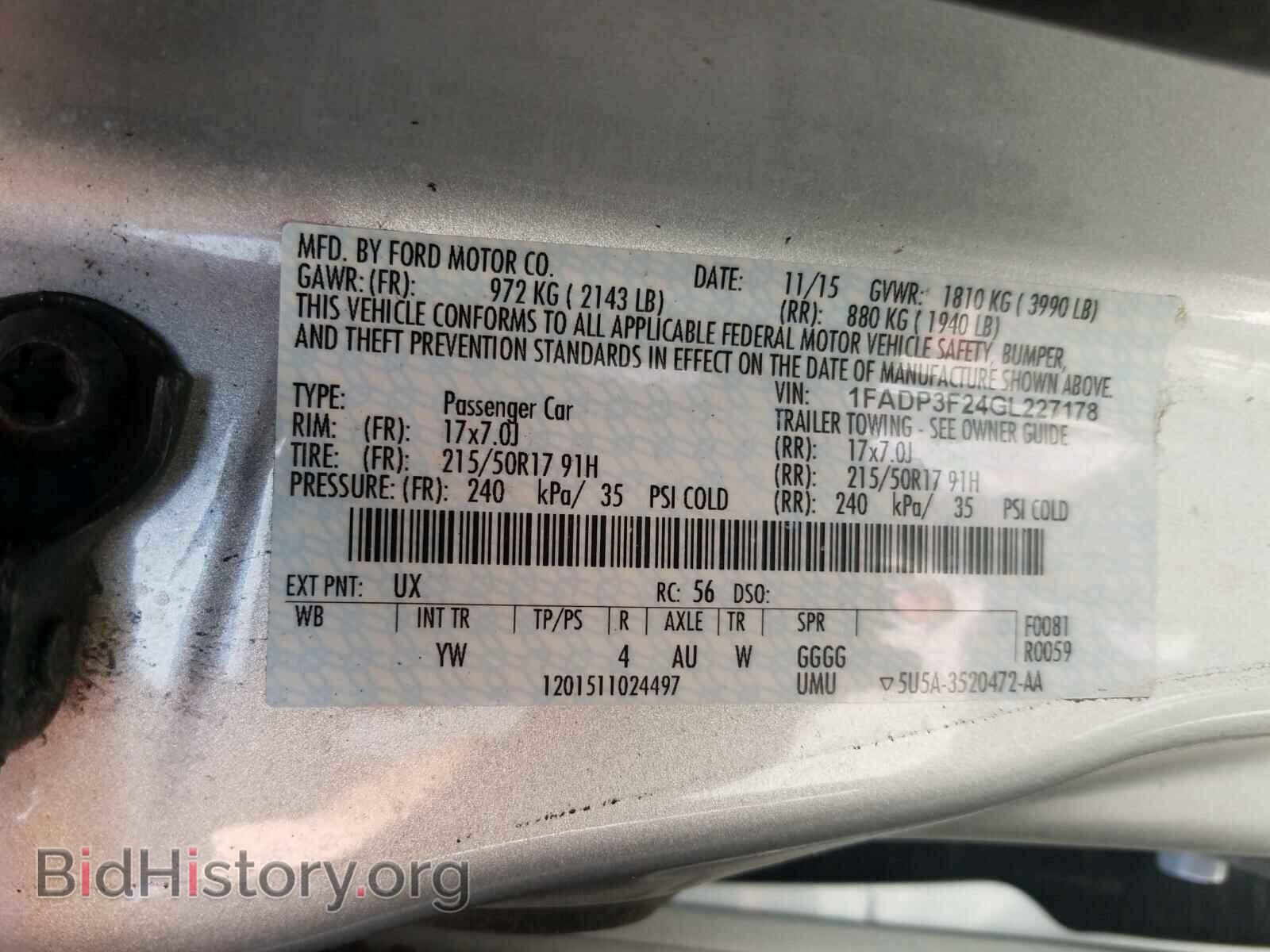 2016 FORD FOCUS - VIN: 1FADP3F24GL227178 - Photo 10