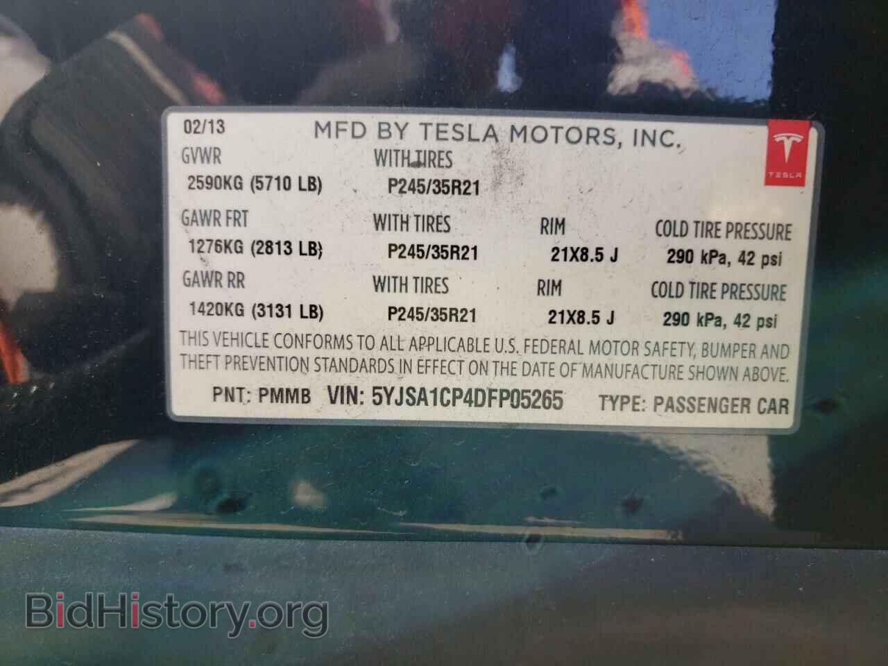 2013 TESLA MODEL S - VIN: 5YJSA1CP4DFP05265 - Photo 10