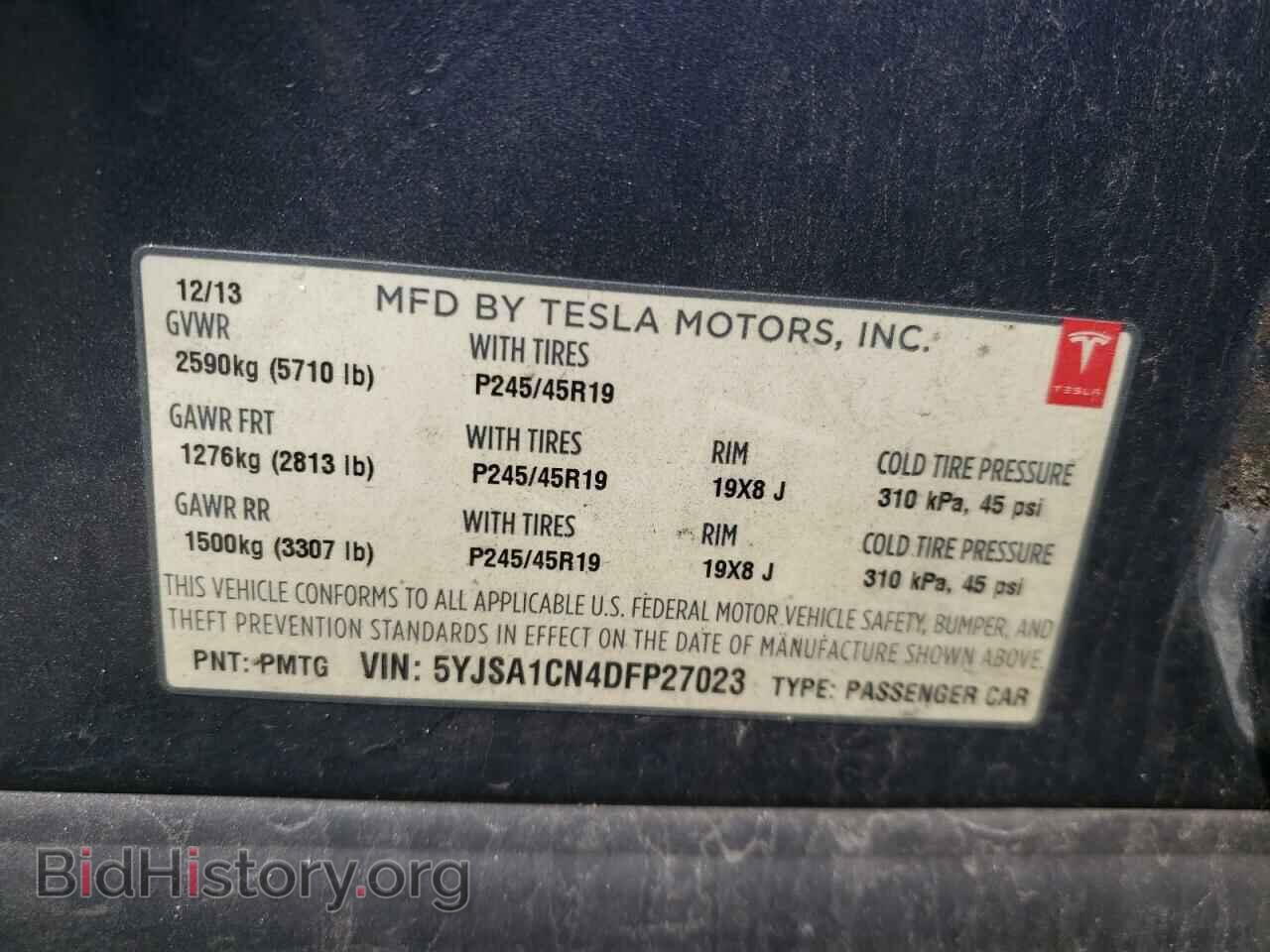 2013 TESLA MODEL S - VIN: 5YJSA1CN4DFP27023 - Photo 10