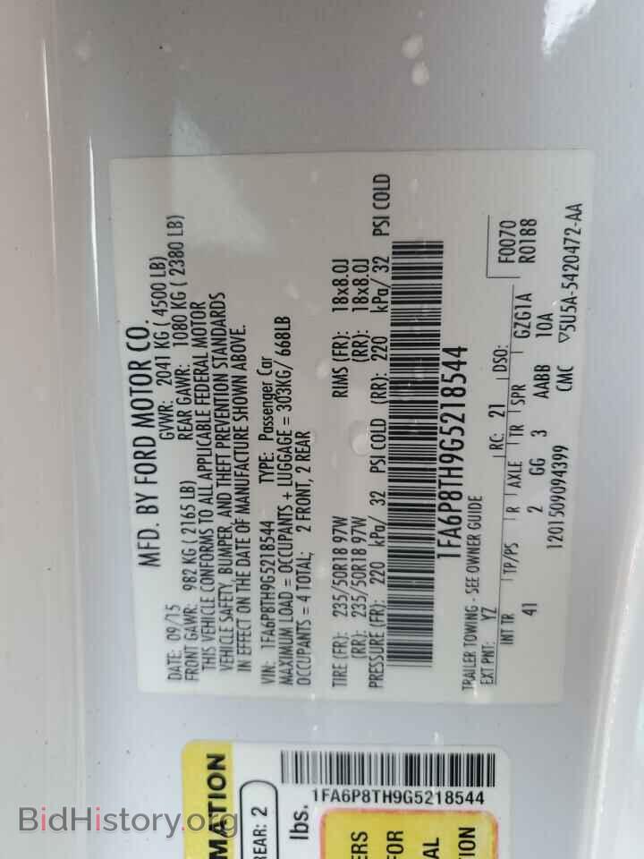 2016 FORD ALL Models - VIN: 1FA6P8TH9G5218544 - Photo 12