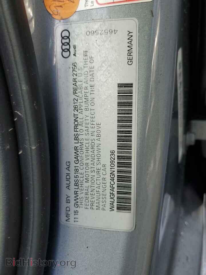 2016 AUDI A6 - VIN: WAUGFAFC4GN109236 - Фото 12