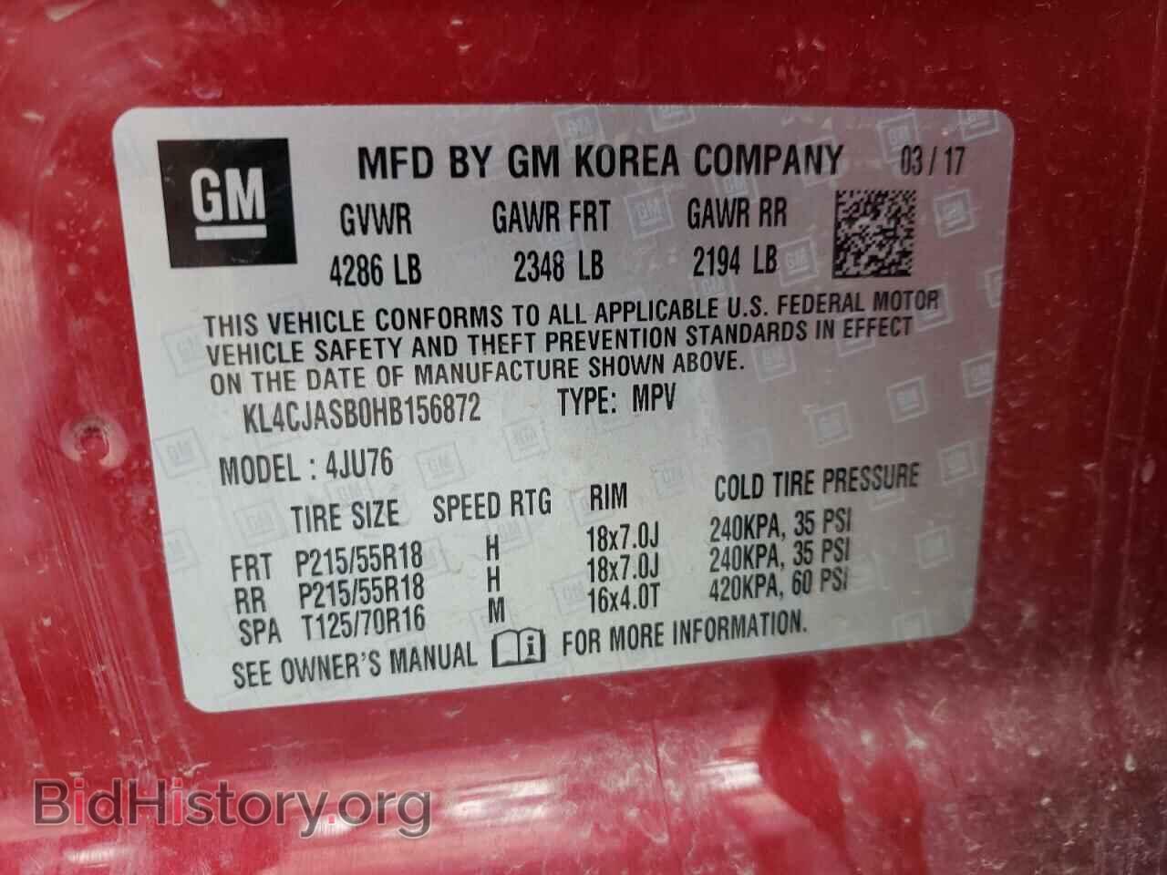 2017 BUICK ENCORE - VIN: KL4CJASB0HB156872 - Photo 10