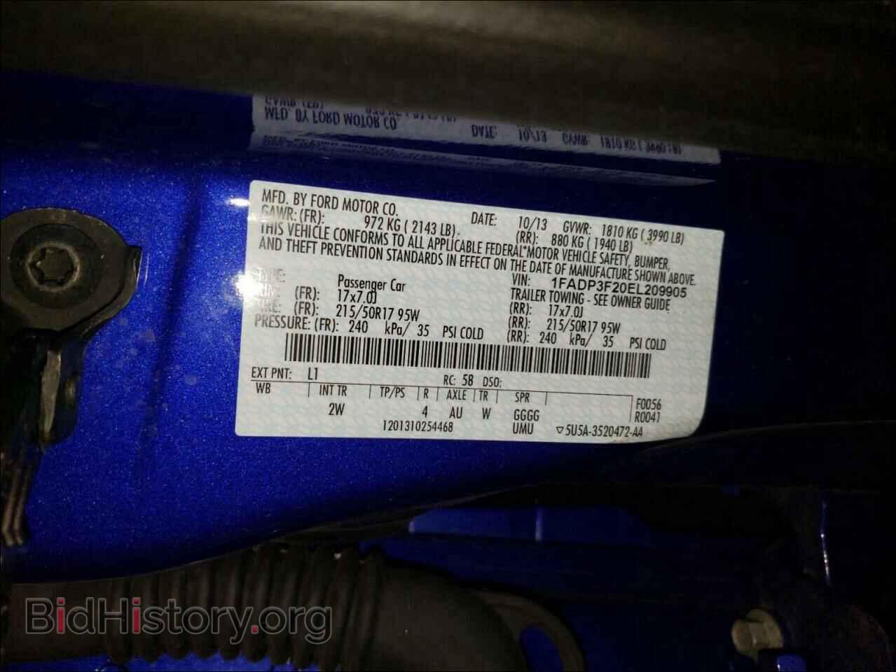2014 FORD FOCUS - VIN: 1FADP3F20EL209905 - Фото 10