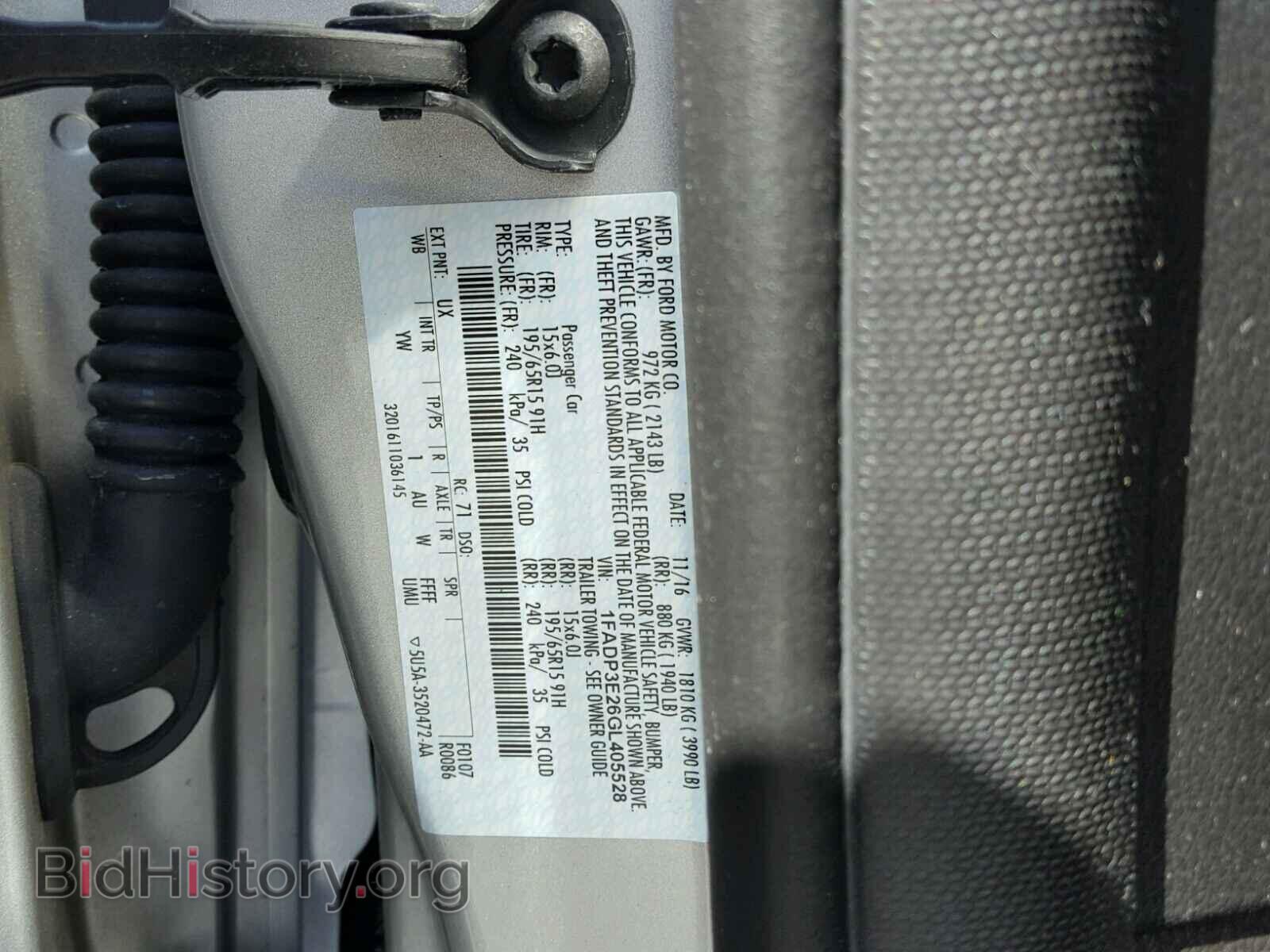 2016 FORD FOCUS - VIN: 1FADP3E26GL405528 - Photo 10