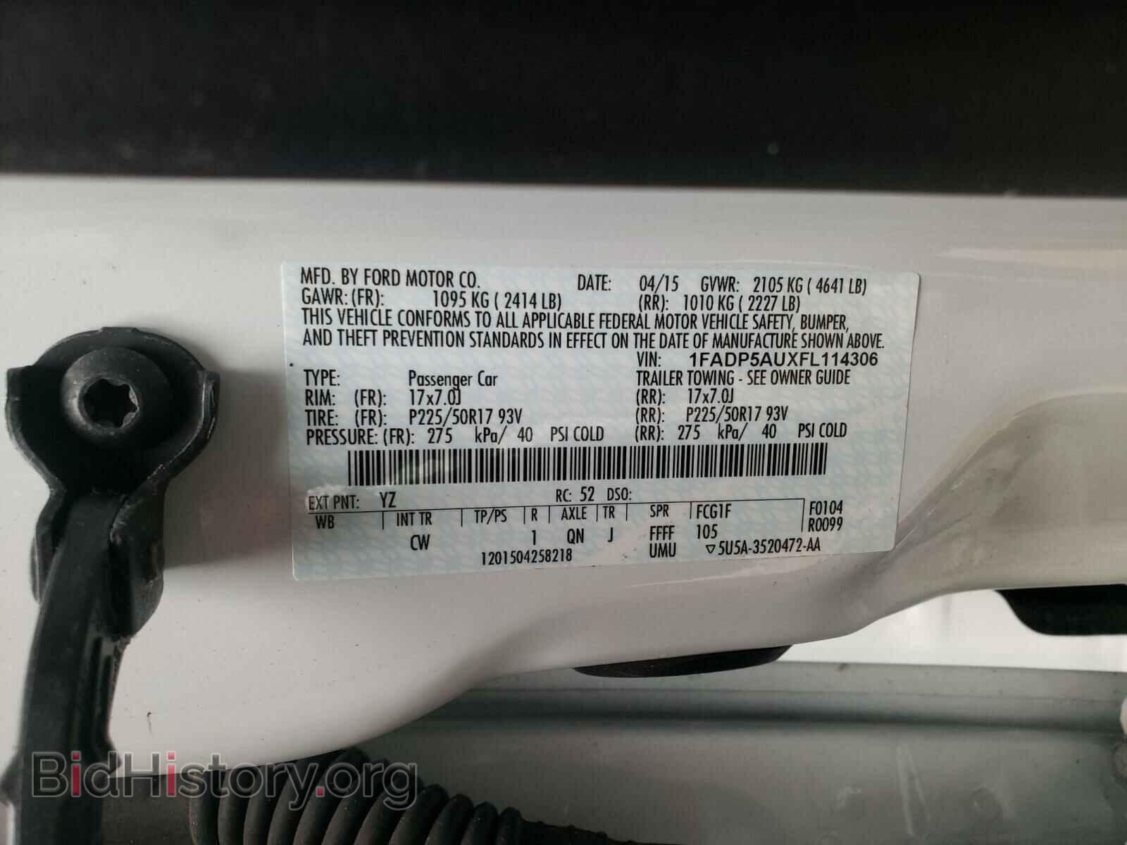 2015 FORD CMAX - VIN: 1FADP5AUXFL114306 - Фото 10