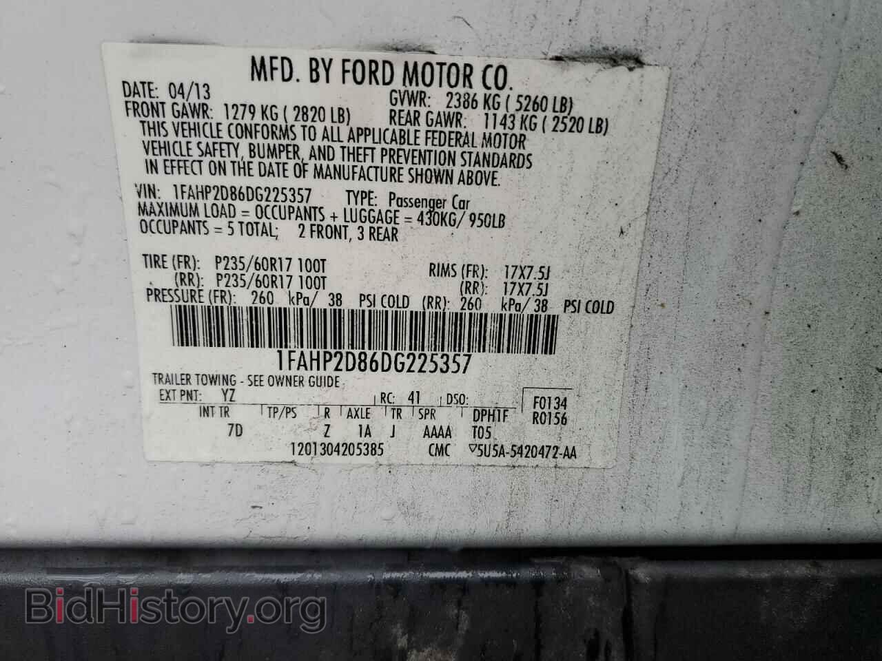 2013 FORD TAURUS - VIN: 1FAHP2D86DG225357 - Photo 12
