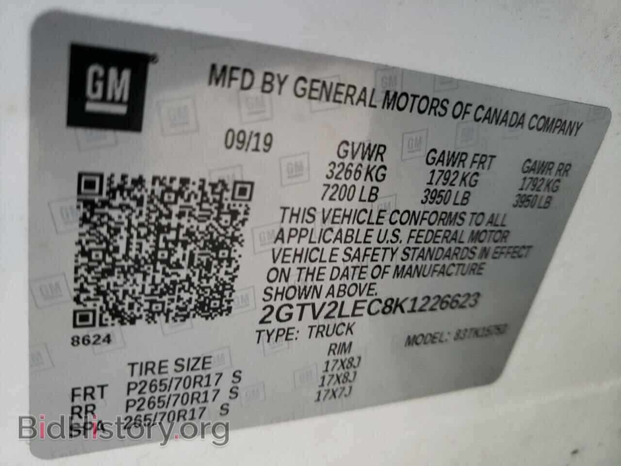 2019 GMC SIERRA - VIN: 2GTV2LEC8K1226623 - Фото 10