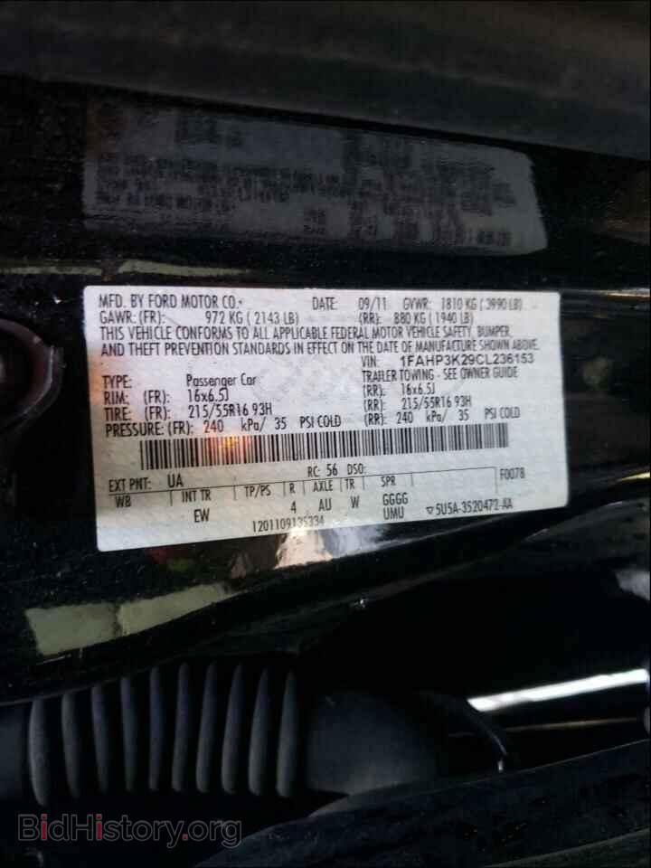 2012 FORD FOCUS - VIN: 1FAHP3K29CL236153 - Фото 10