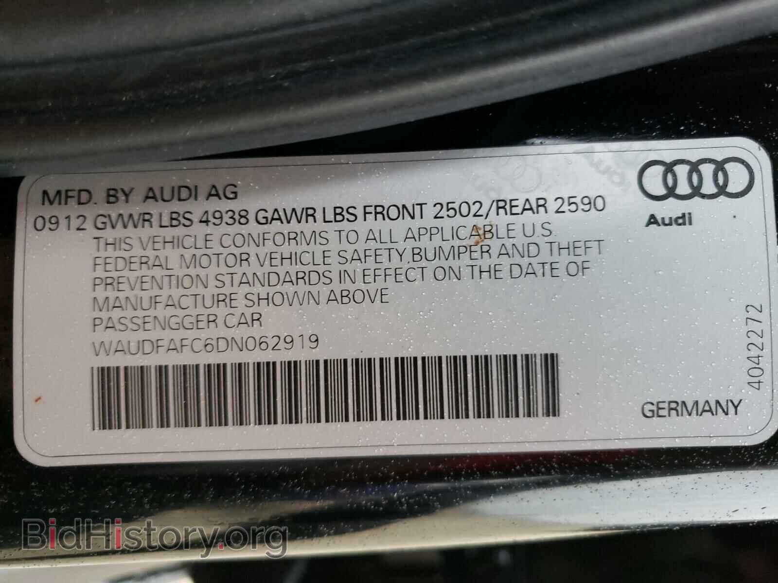 2013 AUDI A6 - VIN: WAUDFAFC6DN062919 - Фото 10