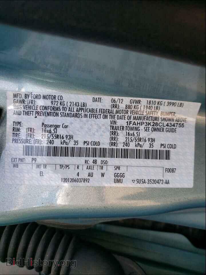 2012 FORD FOCUS - VIN: 1FAHP3K28CL434755 - Photo 10