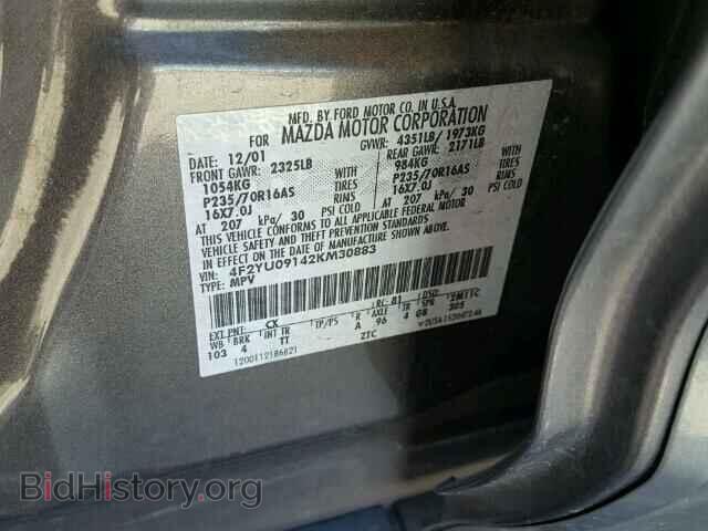 2002 MAZDA TRIBUTE - VIN: 4F2YU09142KM30883 - Фото 10
