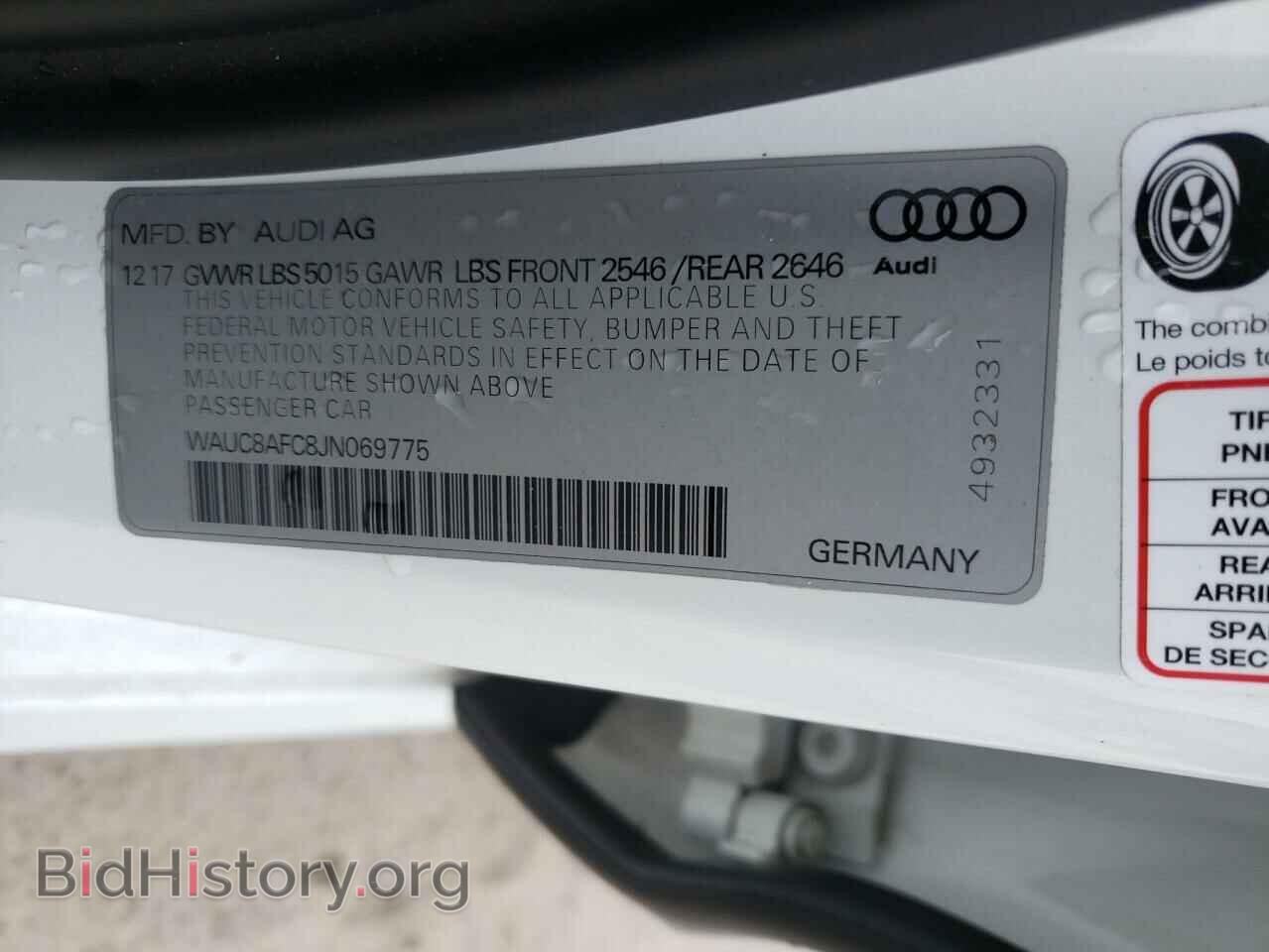 2018 AUDI A6 - VIN: WAUC8AFC8JN069775 - Photo 10