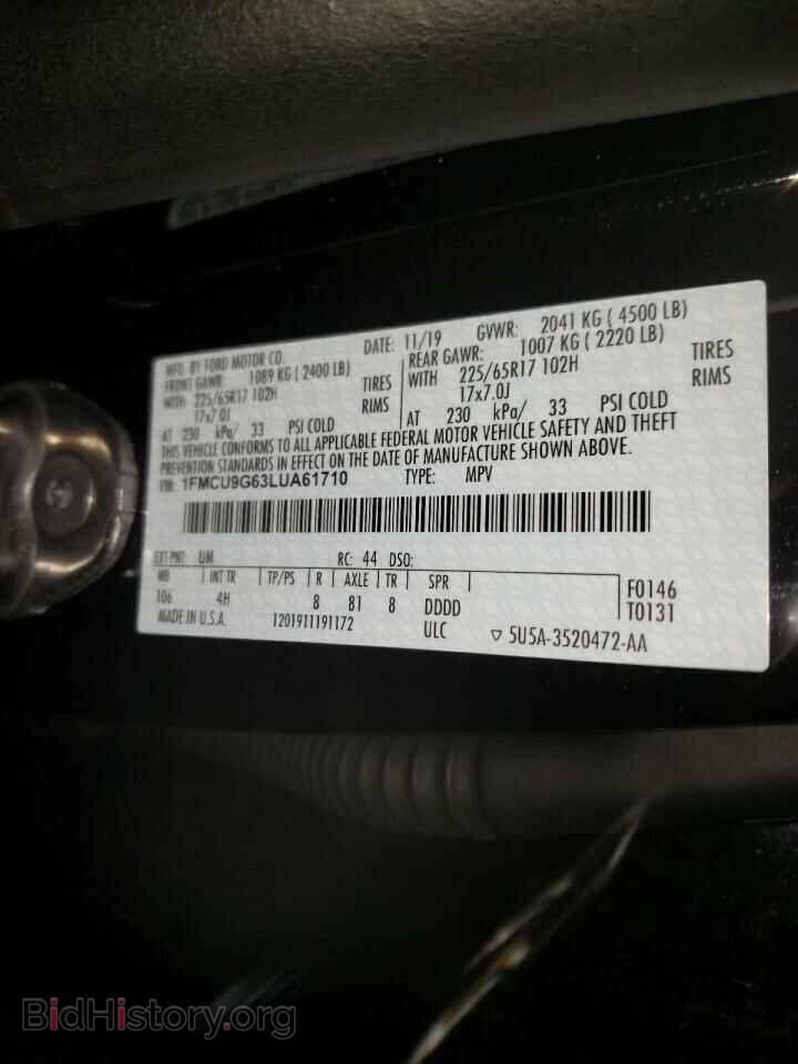 2020 FORD ESCAPE - VIN: 1FMCU9G63LUA61710 - Photo 13