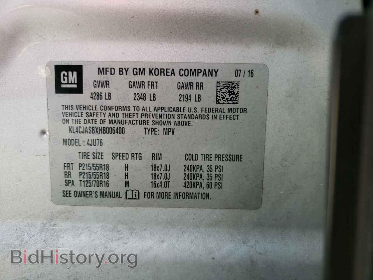 2017 BUICK ENCORE - VIN: KL4CJASBXHB006400 - Photo 13