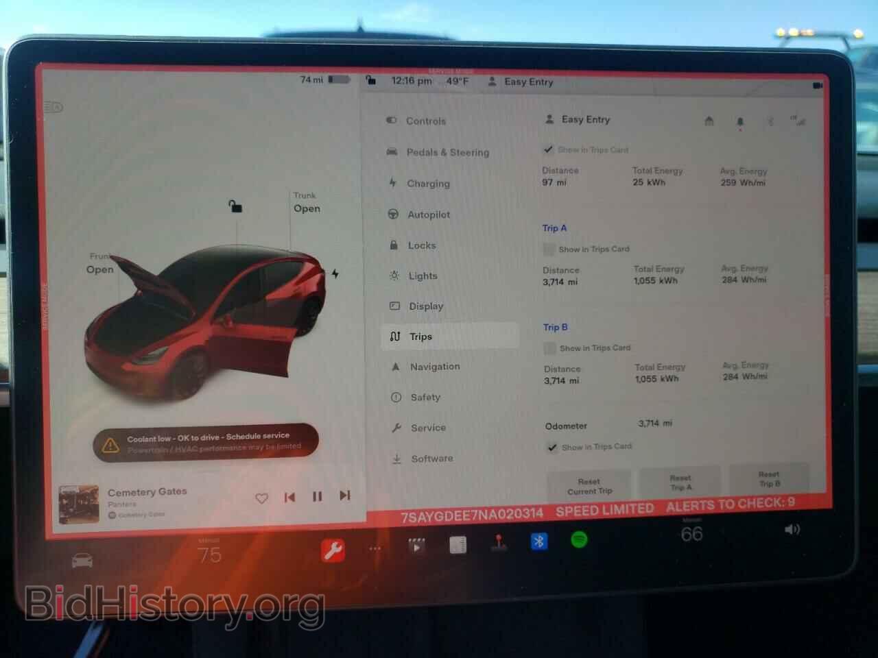 2022 TESLA MODEL Y - VIN: 7SAYGDEE7NA020314 - Фото 9