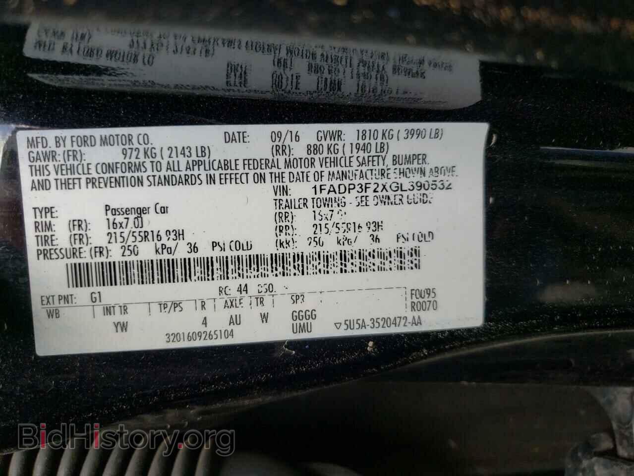 2016 FORD FOCUS - VIN: 1FADP3F2XGL390532 - Фото 10
