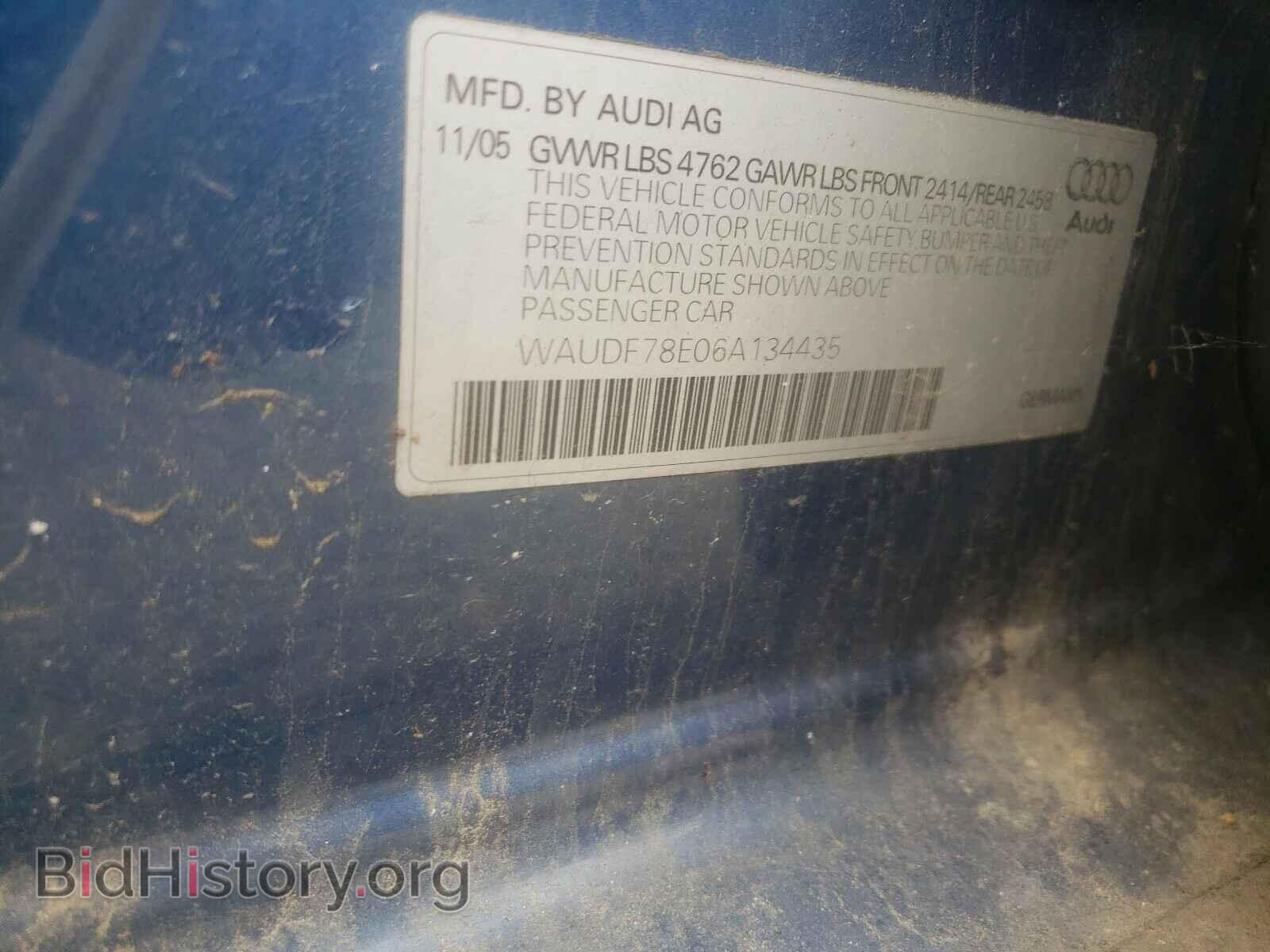 2006 AUDI A4 - VIN: WAUDF78E06A134435 - Фото 10