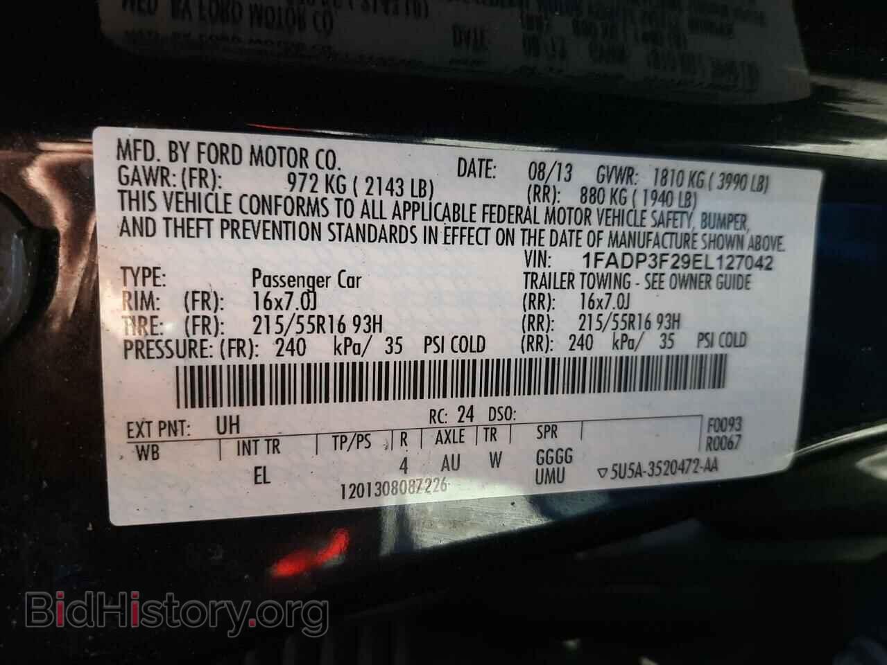 2014 FORD FOCUS - VIN: 1FADP3F29EL127042 - Фото 10