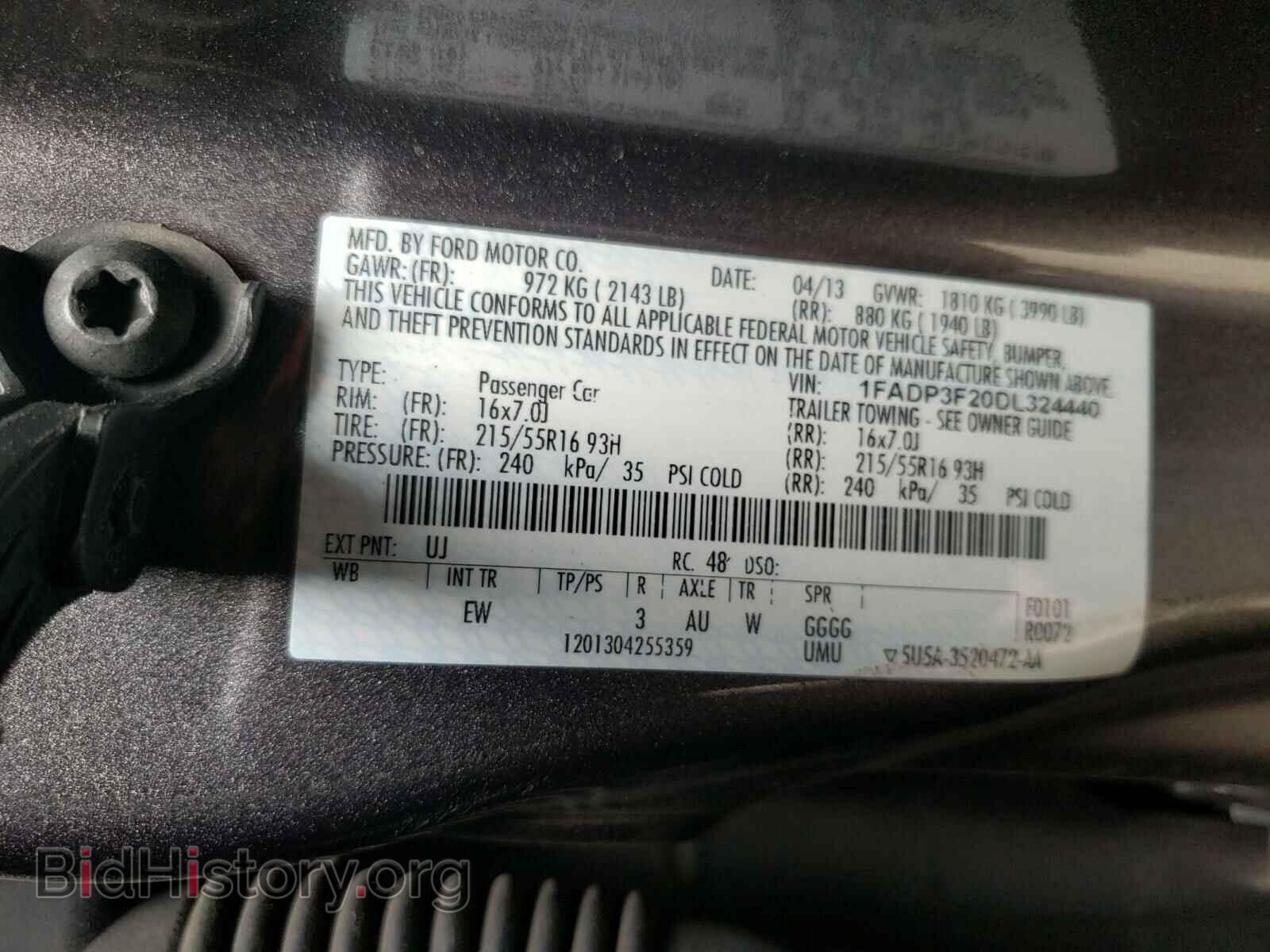 2013 FORD FOCUS - VIN: 1FADP3F20DL324440 - Фото 10