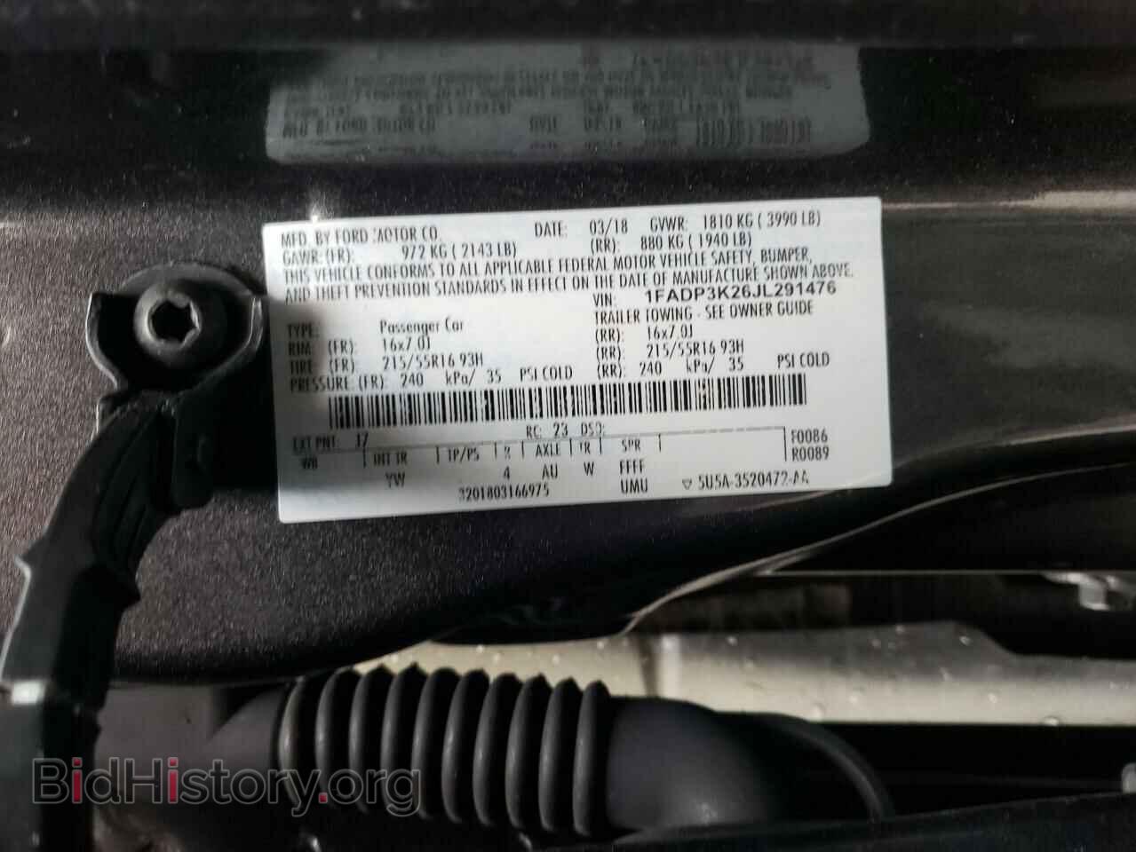 2018 FORD FOCUS - VIN: 1FADP3K26JL291476 - Фото 10