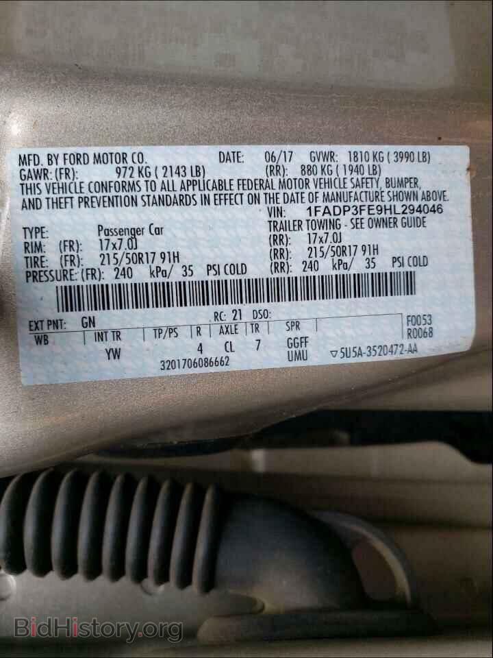 2017 FORD FOCUS - VIN: 1FADP3FE9HL294046 - Photo 10