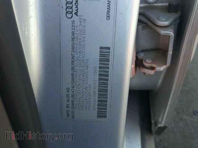 2002 AUDI A4 - VIN: WAULC68E92A311055 - Фото 10