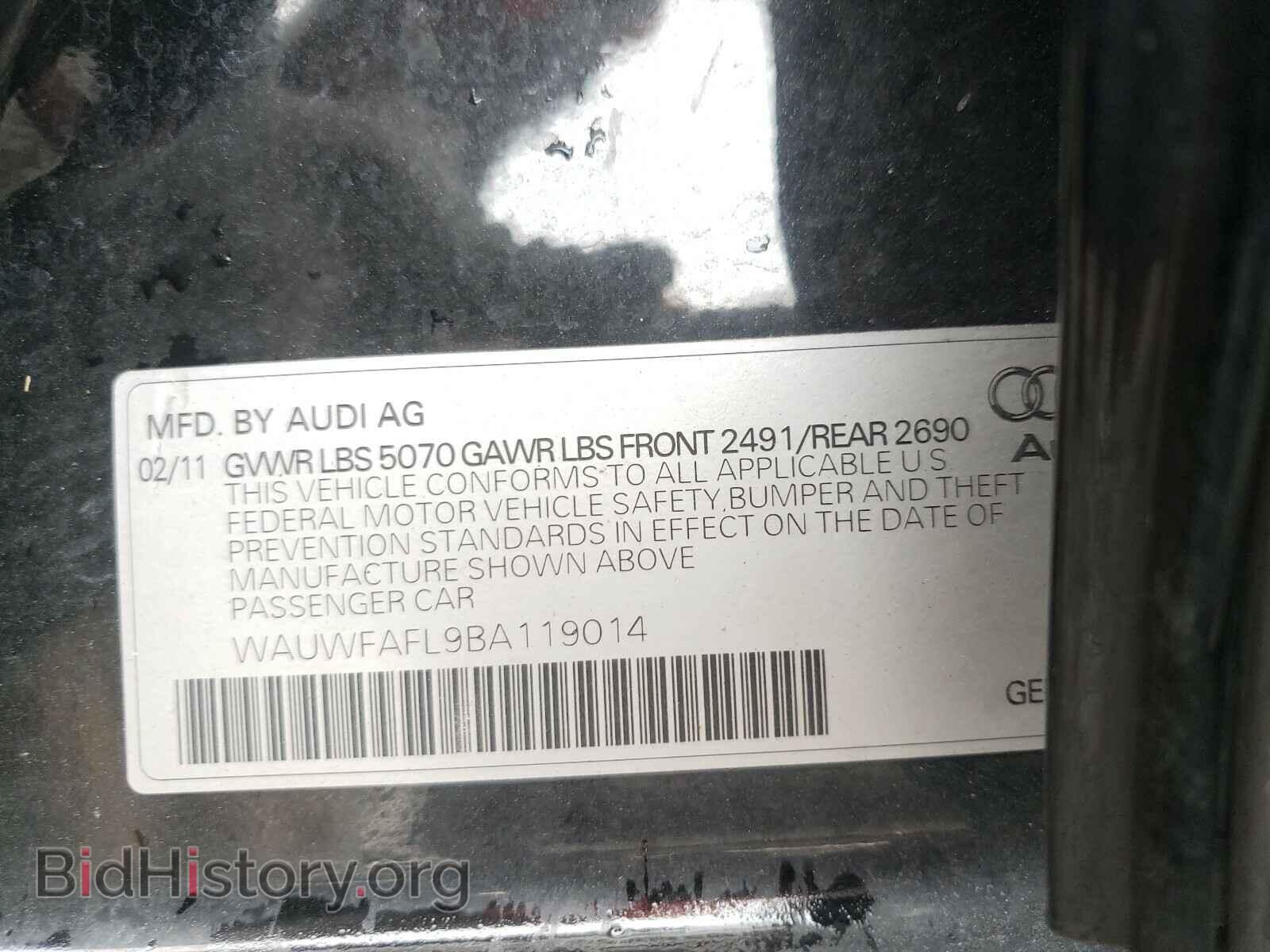 2011 AUDI A4 - VIN: WAUWFAFL9BA119014 - Фото 10
